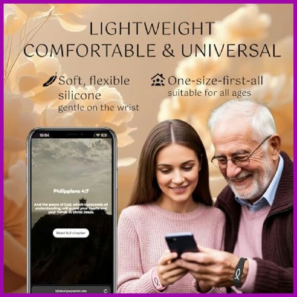 Adjustable Silicone Cross Bracelet with NFC Bible Access for Daily Scripture - Picture 5 of 8